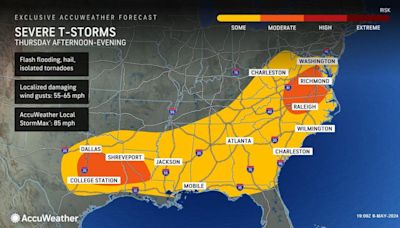 Close to 80 million at risk of severe weather in eastern, southern US on Thursday