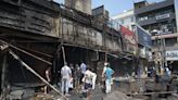 Chandni Chowk fire: Delhi Fire Services personnel continue cooling operations