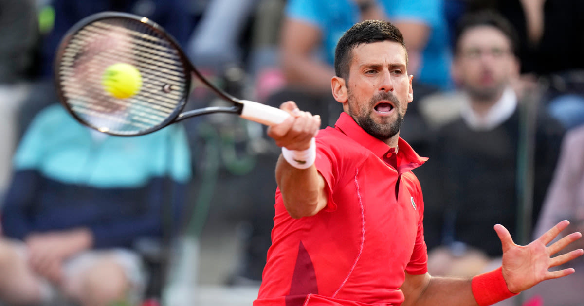 Novak Djokovic accidentally hit in head by water bottle at Italian Open