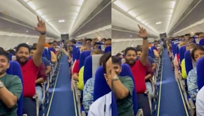 ...Man Shows Middle Finger On Camera While Other Flight Passengers Clap & Celebrate Team India's Victory At T20 WC; Netizens...