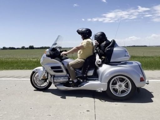 Woman takes her first motorcycle ride to her 101st birthday party