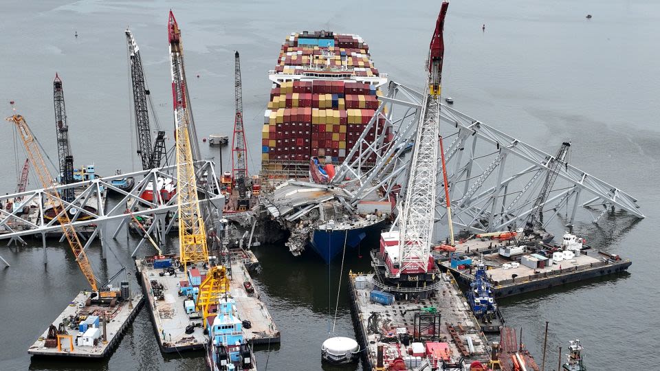 Crews will use explosives to demolish part of Baltimore’s Key Bridge this weekend to help free a trapped cargo ship