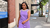 Mindy Kaling perfects her 'Carrie Bradshaw walk' in New York wearing lavender dress