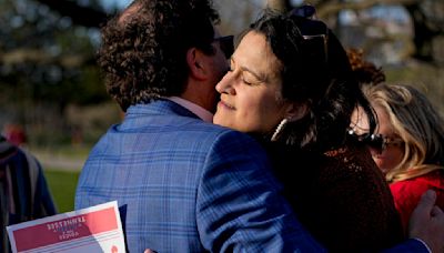 Activists form human chain across Nashville, Tennessee, on Covenant school shooting anniversary