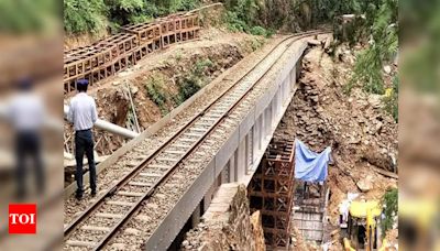 Train operations suspended on Kalka-Shimla railway line after cracks develop | India News - Times of India