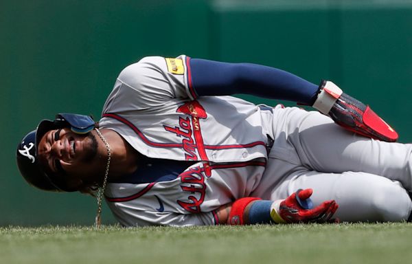 Reigning NL MVP Ronald Acuña Jr. leaves game after apparent left knee injury