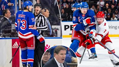 Peter Laviolette says Rangers rookie Matt Rempe has ‘eyes on him’ as officiating questions hover