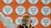 Indian Prime Minister Narendra Modi and leader of the ruling Bharatiya Janata Party (BJP) is widely expected to win a third term -- he is seen here addressing supporters on May 10
