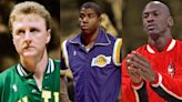 Kevin McHale on the difference between Larry Bird, Magic Johnson, and Michael Jordan: "Larry and Magic can control the game with 10 shots"