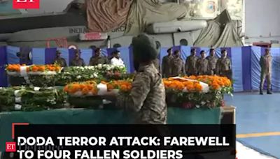 Farewell to fallen soldiers: Wreath laying ceremony of four Army Personnel martyred in Doda attack