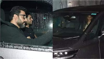 Suhana Khan steps out with rumoured boyfriend Agastya Nanda amid Mumbai's heavy rain, Abhishek Bachchan, Navya Naveli join them