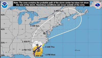 Tropical Storm Debby moving slowly, bringing weather watches to Wilmington