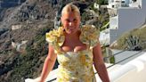 Brooke Warne puts on a busty display on the Greek island of Santorini