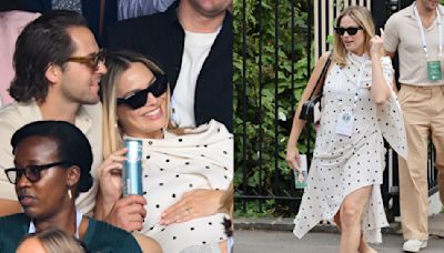 Pregnant Margot Robbie Flatters Baby Bump in Alaïa Stretch Midi Dress at Wimbledon 2024 With Husband Tom Ackerley