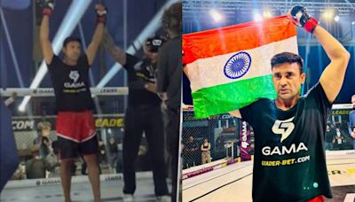 Indian Wrestler Sangram Singh Pins Pak Fighter Ali Raza Naseer In 1.30 Mins Via Submission On MMA Debut; Video Viral