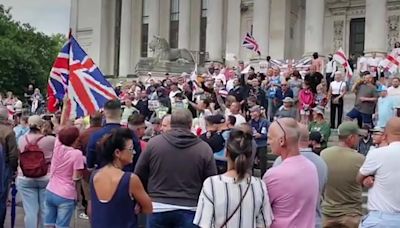 Portsmouth crowd chants ‘I’m English ‘til I die’ as far-right marches spread across UK