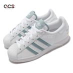 adidas 休閒鞋 Superstar 經典款 運動 男女鞋 愛迪達 貝殼頭 情侶穿搭 皮革 白 淺綠 GY0977