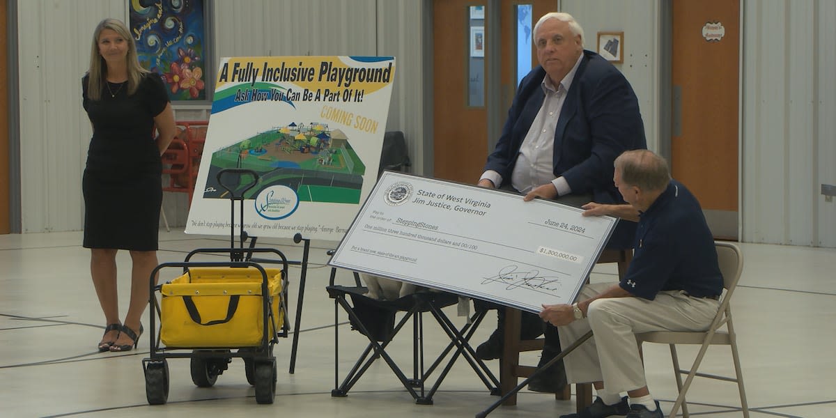 Governor Jim Justice donates money for inclusive playground at Mylan Park