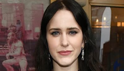 Rachel Brosnahan is leggy in a clinging merlot-colored mini dress at opening night of Stereophonic on Broadway