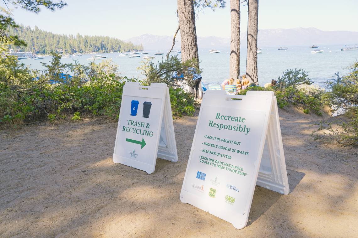 Trash on Lake Tahoe beaches much improved. How much did they clean up after holiday?