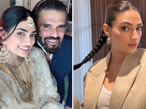 Athiya Shetty styles father Suniel Shetty's blazer. Here's the final result