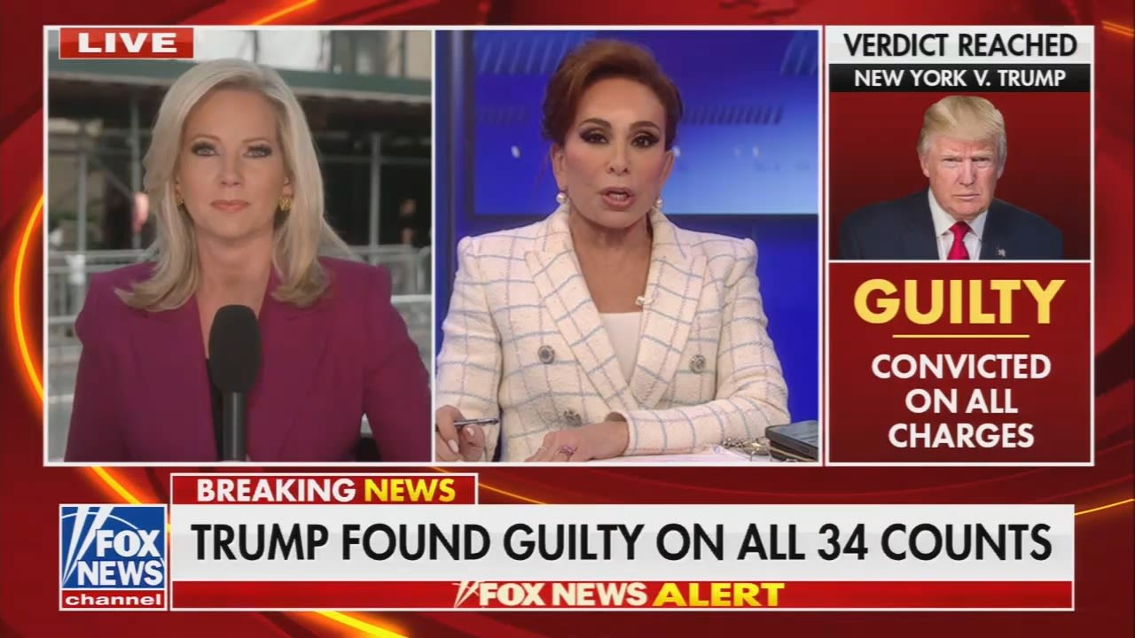 On Fox News, Jeanine Pirro reacts to Trump's 34 guilty verdicts: "We have gone over a cliff in America"