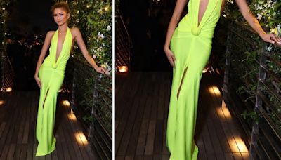 Zendaya lleva el vestido color amarillo neón más elegante, al estilo pelota de tenis