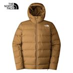 【The North Face 官方旗艦】北面男款棕色防潑水保暖可打包連帽羽絨外套｜7W7N173