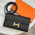 ☆名品寶庫☆ Hermes 黑色 金釦 Epsom皮 Constance togo wallet woc *現貨*