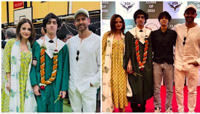 Hrithik Roshan and ex-wife Sussanne Khan reunite for son Hrehaan’s graduation ceremony. Watch