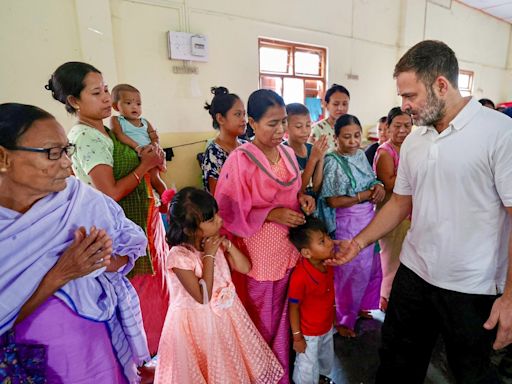 Rahul Gandhi Meets People Displaced By Violence In Manipur Relief Camps