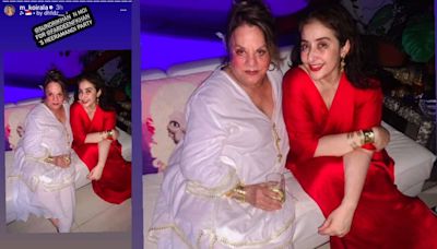 'Heeramandi' actress Manisha Koirala poses with Fardeen Khan's mom and Firoz Khan's ex-wife Sundri Khan at success party
