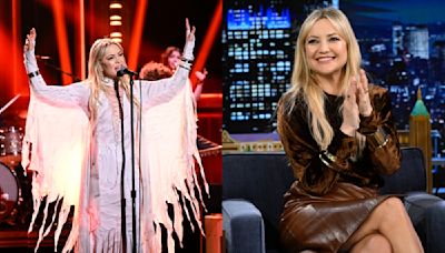 Kate Hudson Hits High Notes in Roberto Cavalli and Sings Debut Album Track for ‘Jimmy Fallon’ Performance