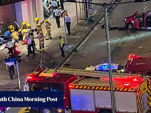 Hong Kong taxi, motorbike collision in Mong Kok leaves 2 dead, 3 injured