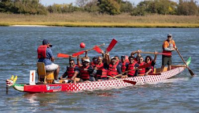 Snake boat race of Kerala, India, recreated in Cow Meadow Park in Freeport