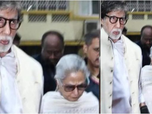 Jaya Bachchan arrives with Amitabh Bachchan to cast her vote | Hindi Movie News - Times of India