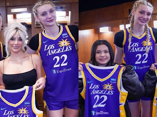 Kim Kardashian Cheers Up Players at LA Sparks Locker Room With Daughter North West at WNBA Opener