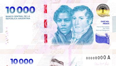 Argentina lanza billete de 10,000 pesos, que equivalen a 11 dólares