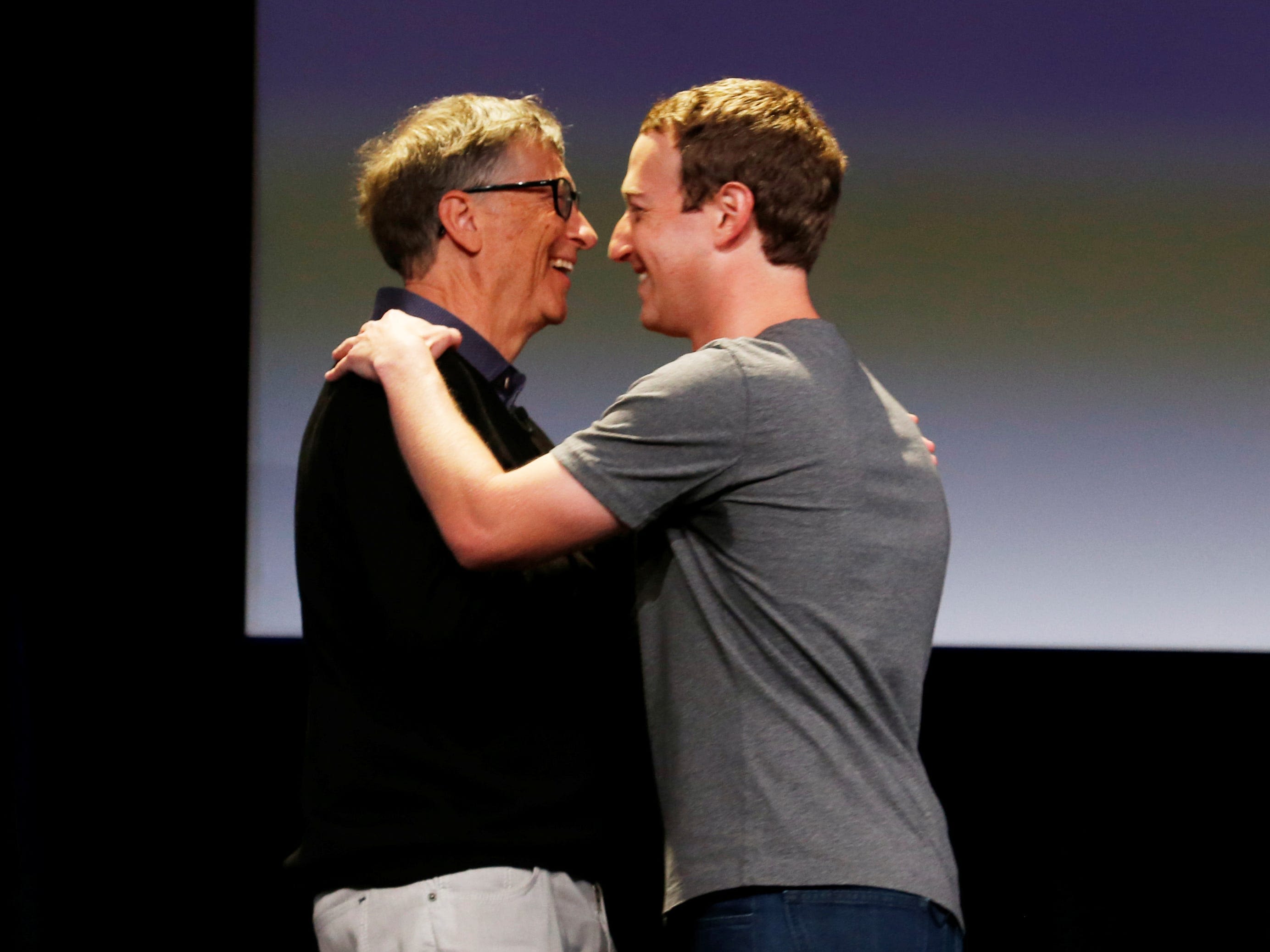 Mark Zuckerberg and Bill Gates squeezed into a mini-version of the Meta CEO's Harvard dorm for his 40th birthday bash