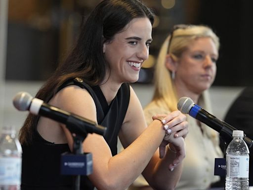 Caitlin Clark looks like a natural as Indiana Fever introduce WNBA’s top draft pick