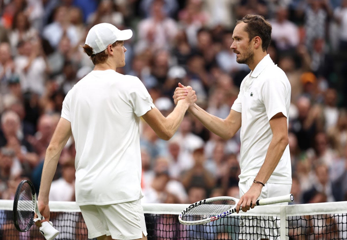 Wimbledon 2024 LIVE: Tennis scores as Jannik Sinner beaten by Daniil Medvedev after struggling with illness