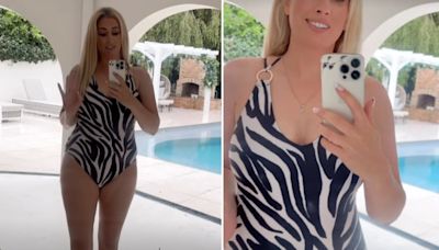 Stacey Solomon strips off to swimwear and asks ‘am I having a midlife crisis?’