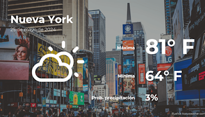 Nueva York: pronóstico del tiempo para este sábado 25 de mayo - El Diario NY