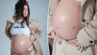 Kourtney Kardashian shows off her scar from emergency surgery during pregnancy photo shoot