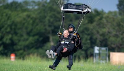 Bush grandchildren skydive over Aggieland to continue birthday tradition