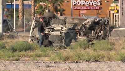 Las Vegas police investigating early morning car wreck that hospitalized two people