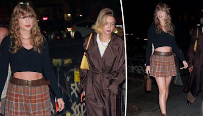 Taylor Swift and Gigi Hadid enjoy girls’ night out in coordinating outfits at NYC restaurant