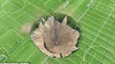 High school football field is swallowed by sinkhole due to 'anomaly'