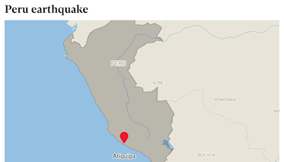 No tsunami threat after magnitude 7.2 earthquake strikes Peru coast
