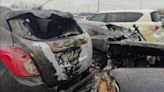 Multiple vehicles damaged by fire in Moorhead High School parking lot